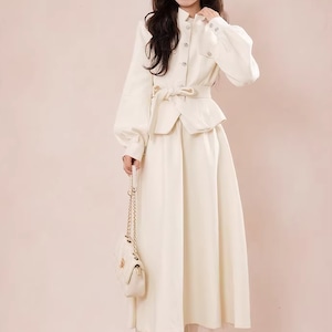 【2点セット】ビジューウエストマークジャケット＋マキシチュールスカート ・74788