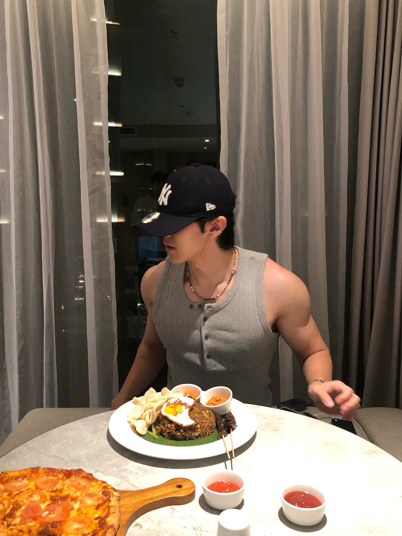 【Muscle Fit】Layered Ribbed Heley Neck Tank Top (3color) - 9