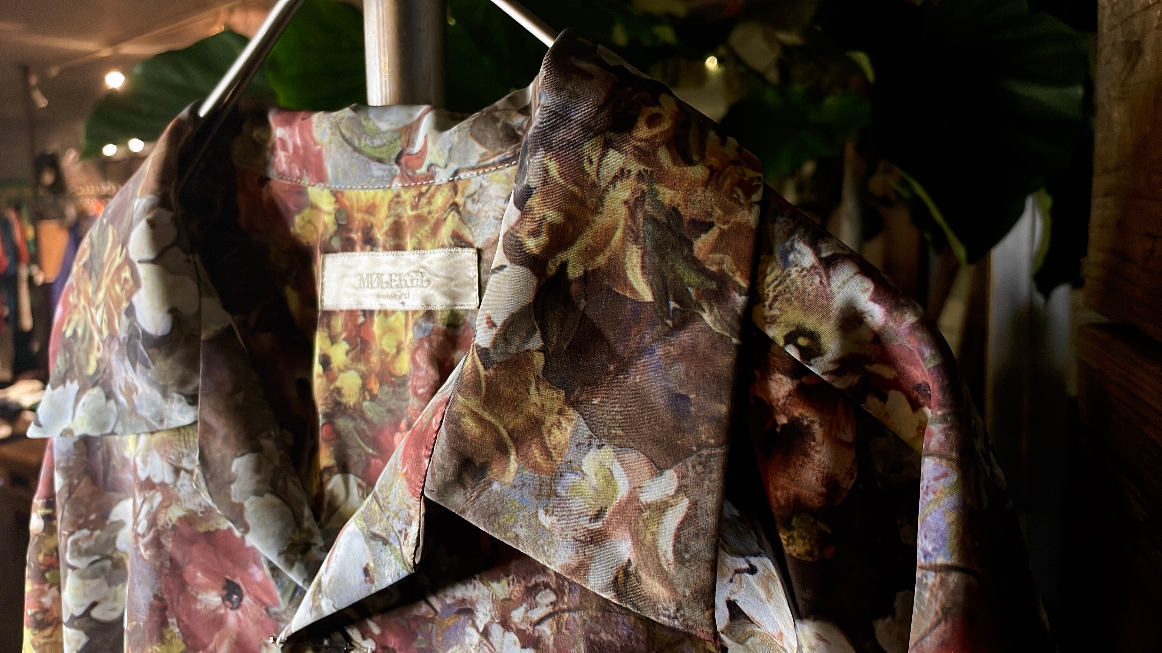 Botanical rétro flower full pattern open callar shirt