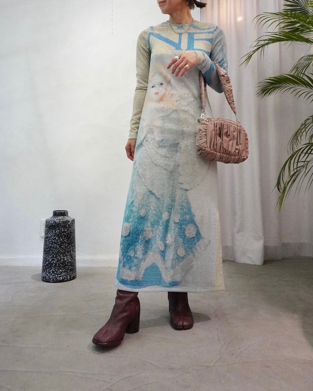 YOHEI OHNO graphic glitter dress セット-