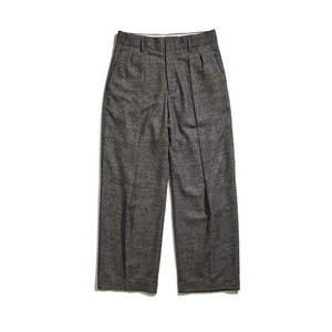 DUAL TWEED DOUBLE TUCK PT / デュアルツィードダブルタックパンツ(GRAY)