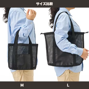 SEA LOVES YOU ロゴ-メッシュライントート(M/ブラック)