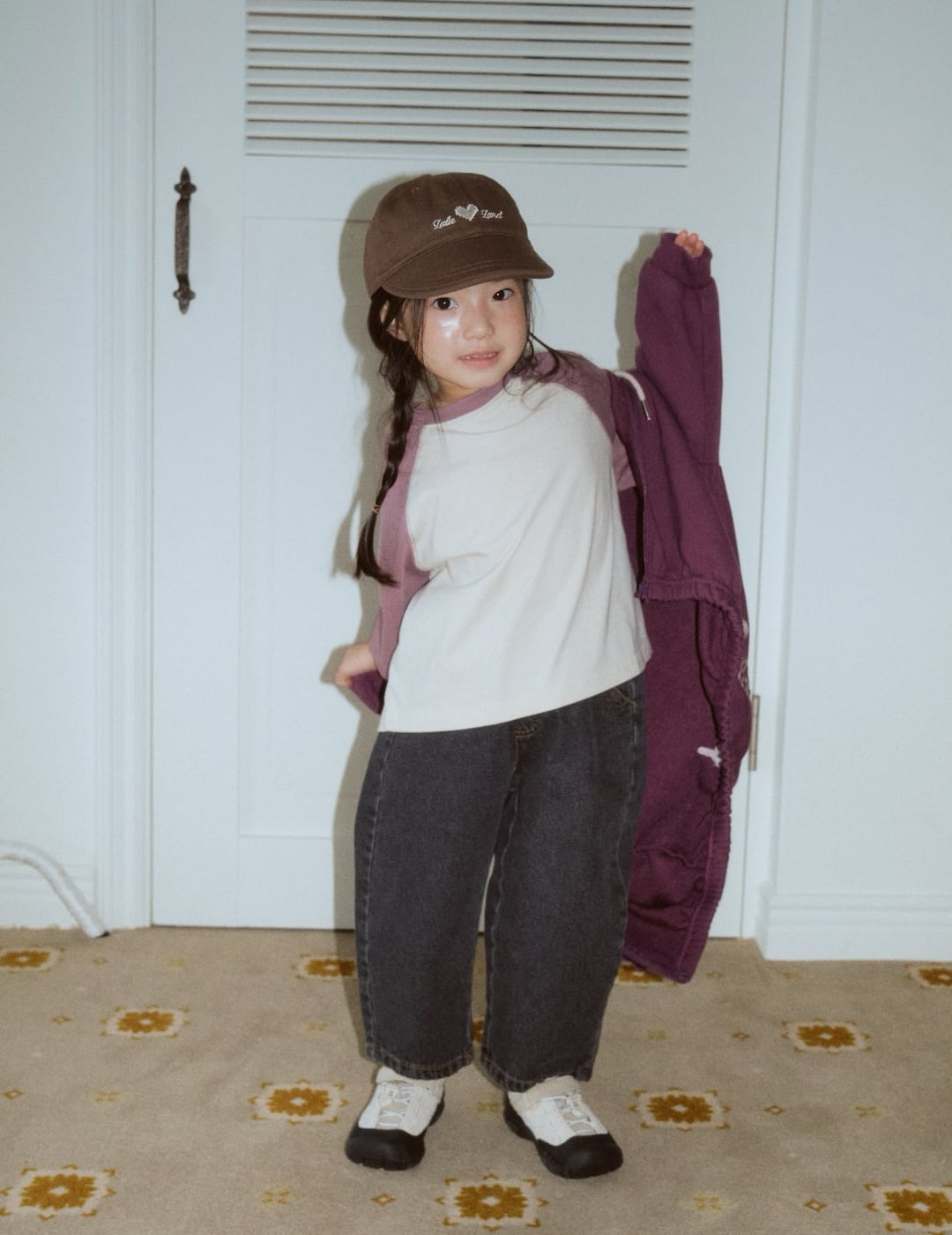 送料無料【予約】/ kids ワイドカーブドデニムパンツ /lalaland