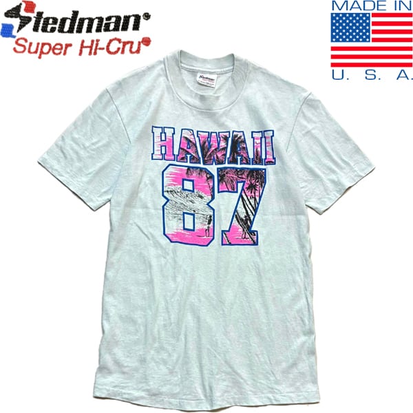 1点物◇USA製ビンテージ80sシングルステッチ87サーフプリントTシャツ