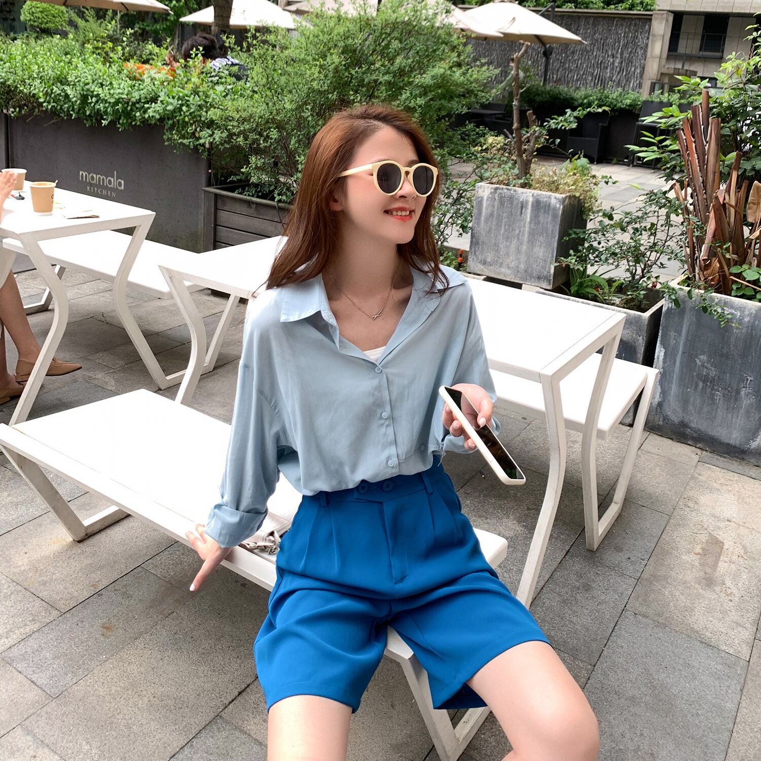 サマースタイルレッドシャツ ロング 夏物 6Du_Shop_Women90520323977