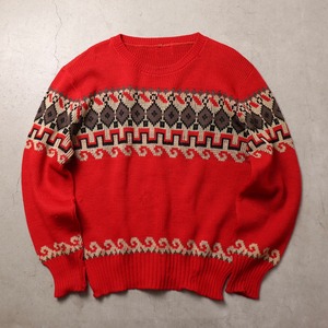 1950s  Vintage  Jacquard  Sweater　R223