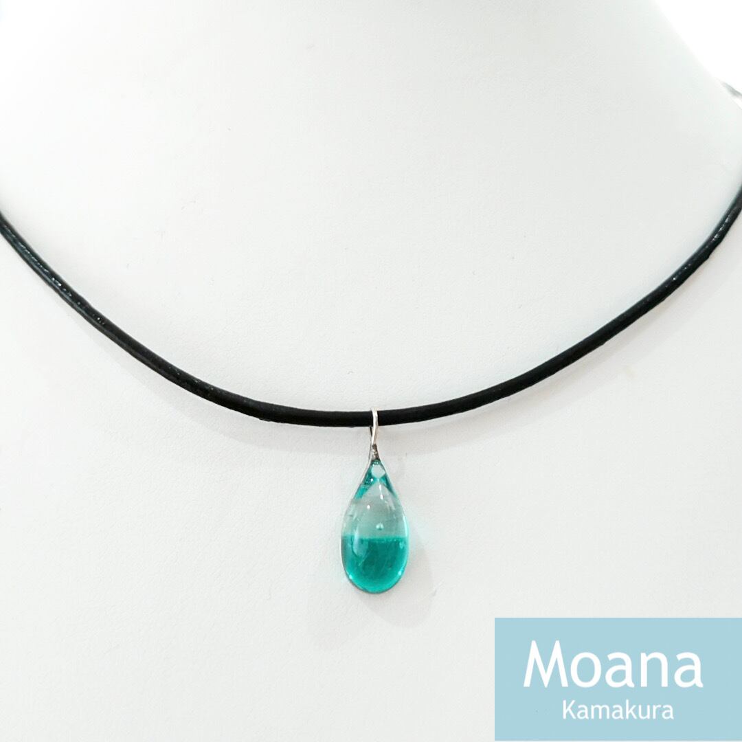 ドロップチョーカー(Black) Crystal Aqua Blue | 鎌倉・小町のガラス