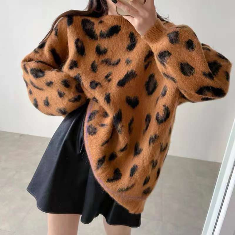 レオパード柄　ニット　AJ222-6298