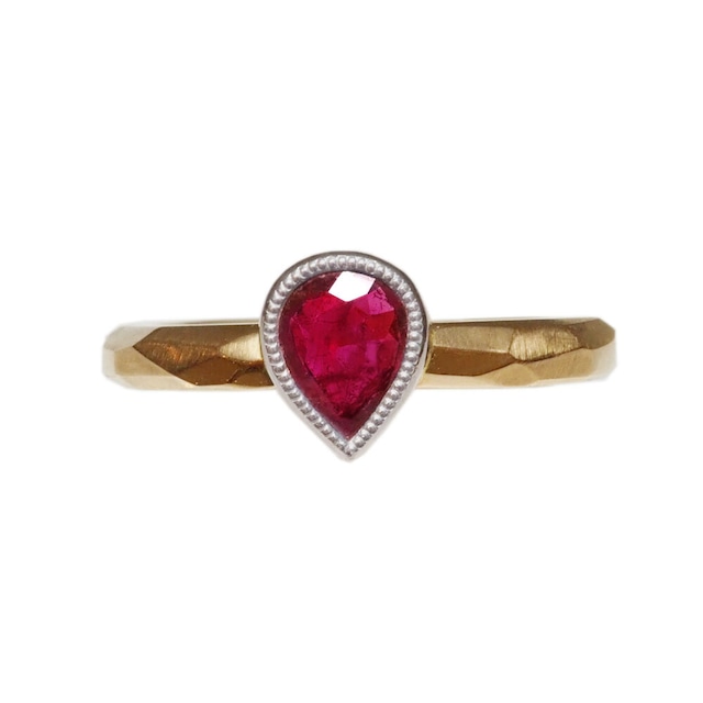 Pt900/K18YG ruby ring