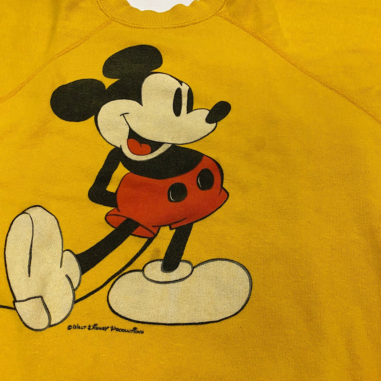 Tシャツ/カットソー(半袖/袖なし)70s 80s USA製 ■ ディズニー オフィシャル ミッキー プリント 半袖