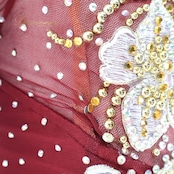 社交ダンス 衣装 スタンダードドレス ワンピース ドレス スタンダード ワインレッド ゴールド 金 赤 デモ 競技 ダンス パーティ 発表会 上品 フロート レース 華やか レッド系 エレガント 輝き 高級感 おしゃれ 美しい フォーマル ステージ コスチューム