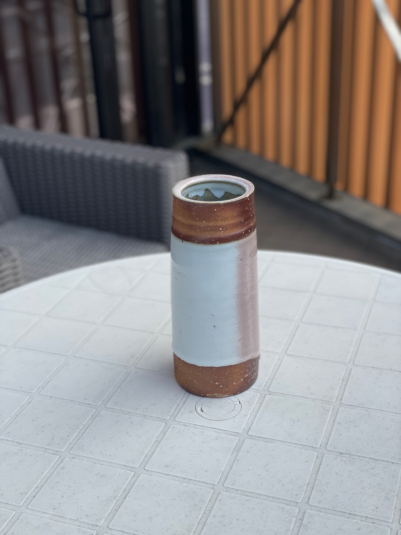 窯変　萩焼の花入れ