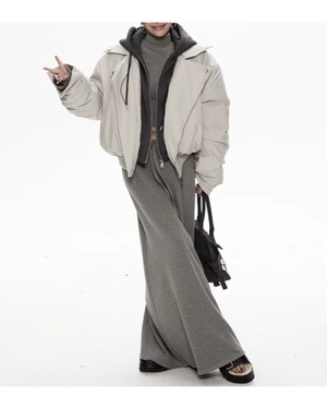 ジップアップショート丈フード付きジャケット 2color A0751