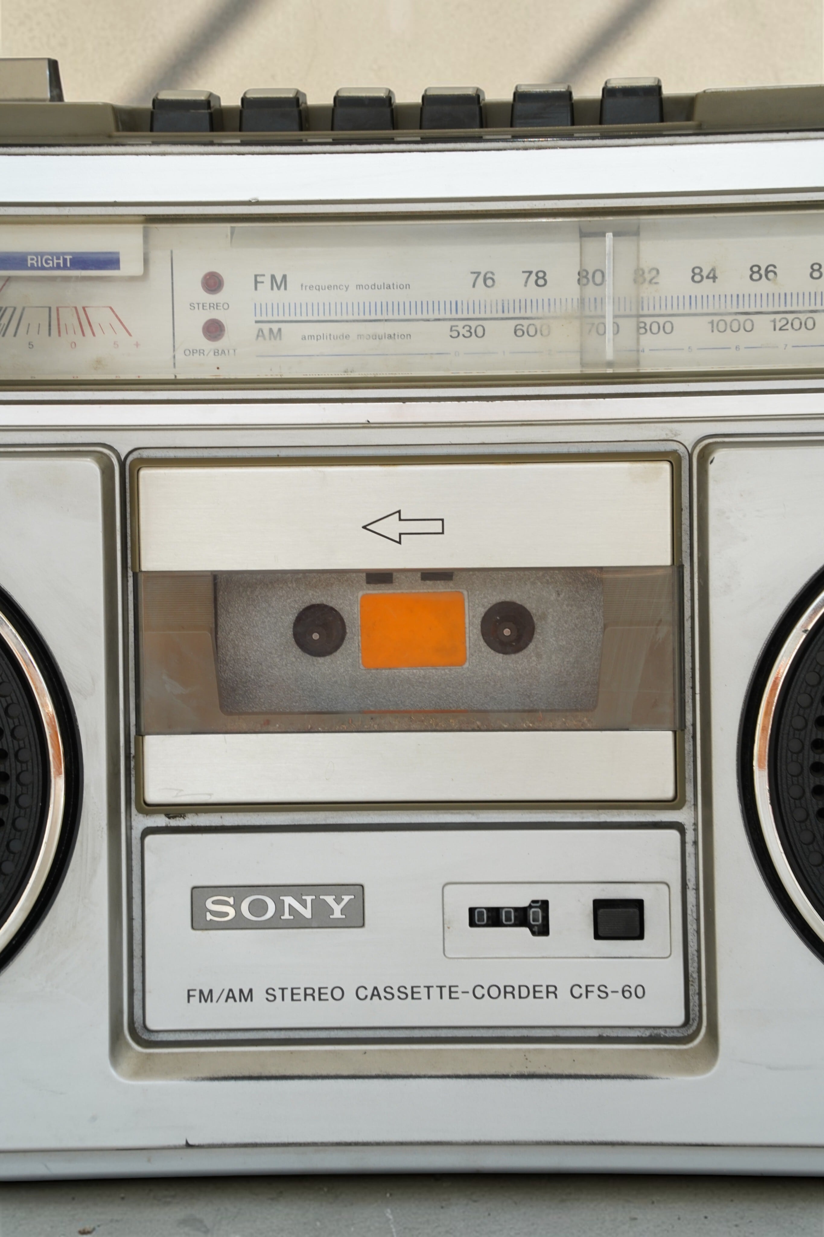 ジャンク】SONY CFS-60 ラジカセ FM/AM ステレオカセットコーダー 昭和