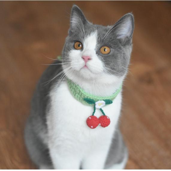 猫 首輪 コットン さくらんぼ 猫用 猫首輪 ねこくびわ ネコ 首輪