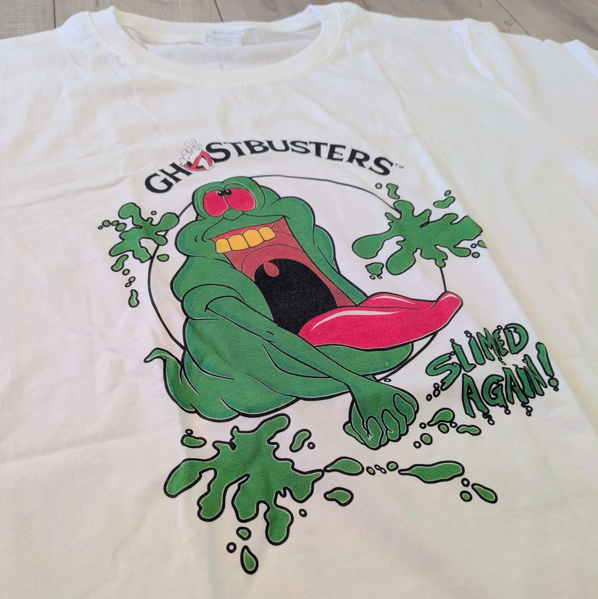 【Ghostbusters (ゴーストバスターズ ) 】『 SLIMED AGAIN 』スライマー WHT / 映画Tシャツ / 80年代映画 / Tシャツ〚アメリカン雑貨 アメトイ〛