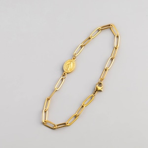 316L medai chain bracelet #b47