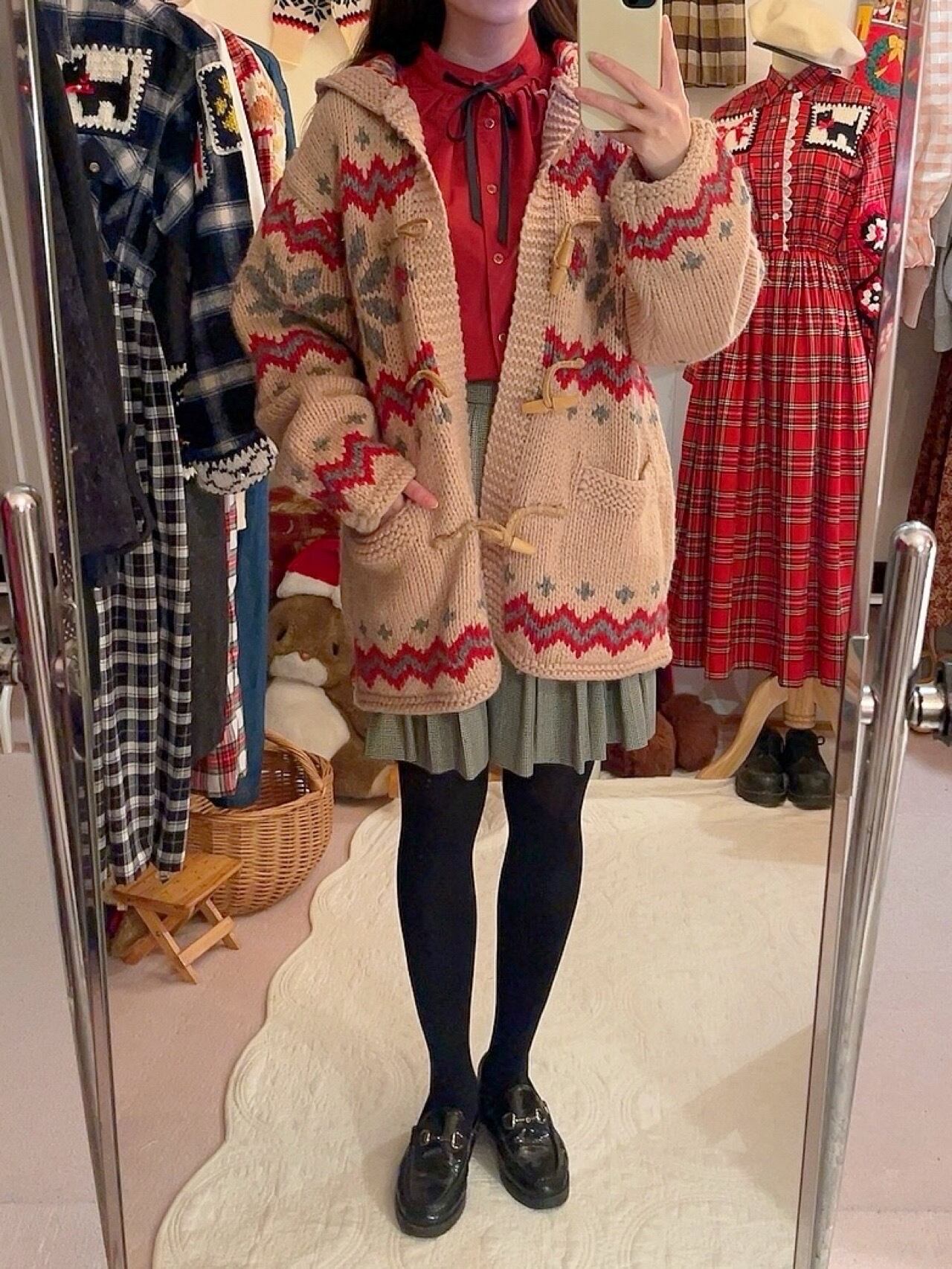 snowflake cowichan knit hoodie