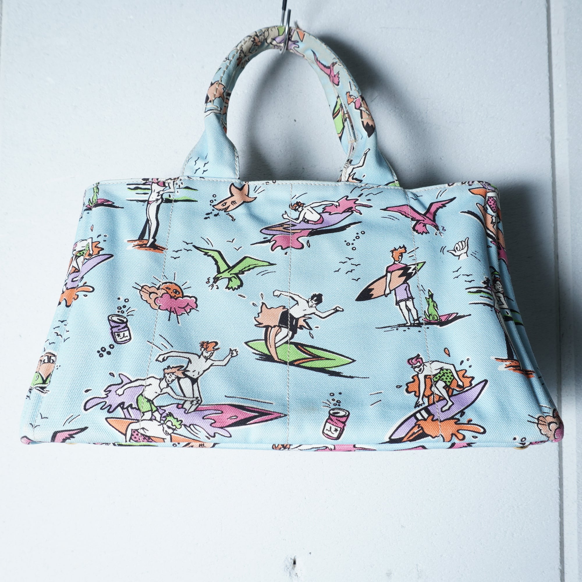 PRADA】プラダ サーフデザイン ハンドバッグ light blue | MIXHIVE