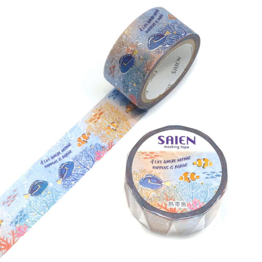 SAIEN 透明マスキングテープ クリアテープ ツバキ | hacohalu 紙雑貨