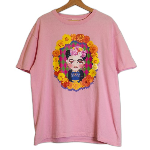 Tシャツ-フリーダ自画像-（PINK）