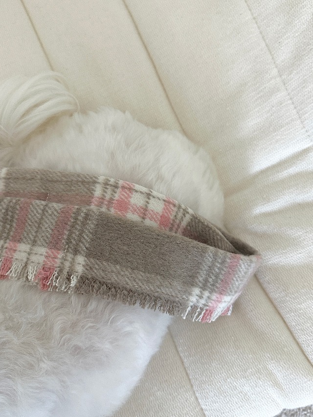 〈予約アイテム〉EYOU / チェックマフラー – Pink