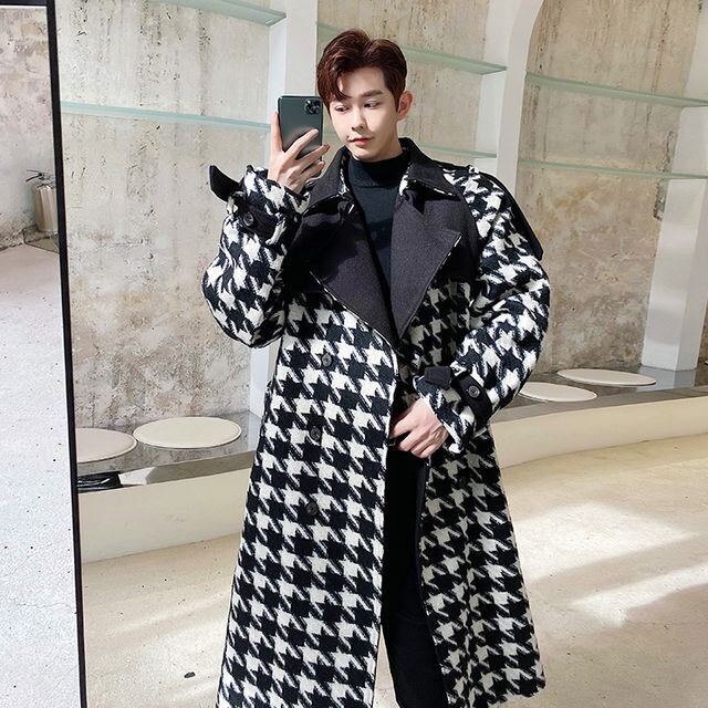コールハーン　千鳥格子柄　レイヤードコート　黒白　サイズ4 44 歳のバイヤー溺愛中！！ レトロな千鳥格子柄コートで若見えを追求