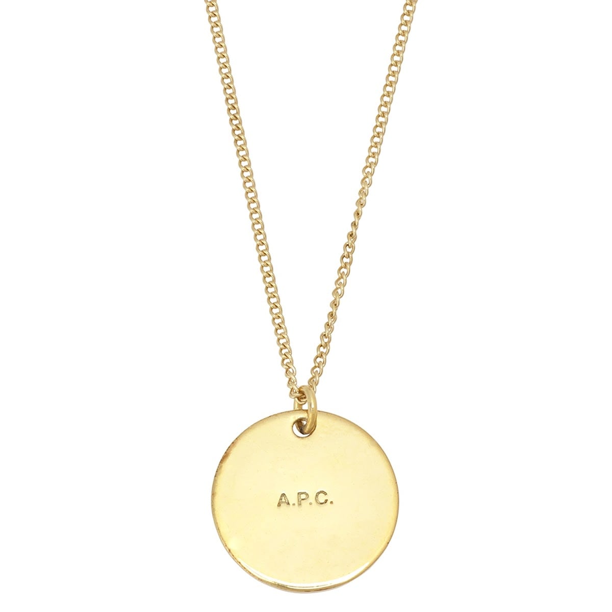 A.P.C. アーペーセーロゴ ペンダントネックレス ゴールドアーペーセー