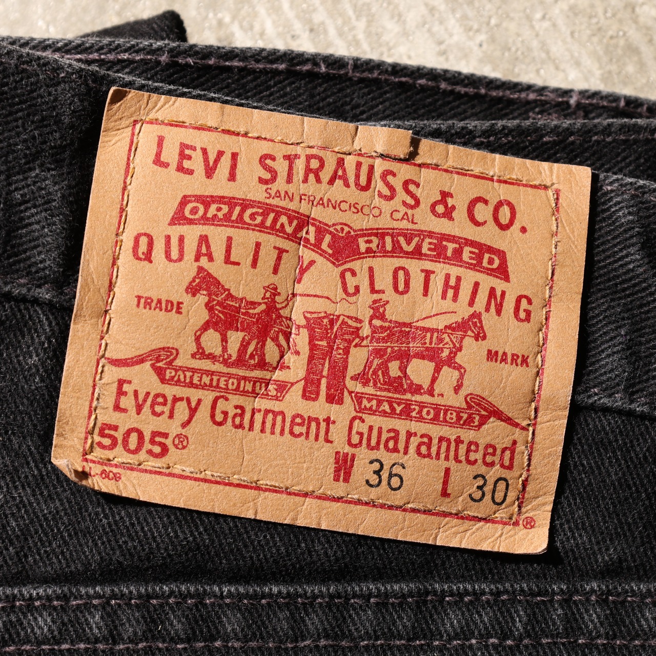 美品 36×30 Levi’s 505 USA 02年 サルファー ブラック デニム パンツ リーバイス