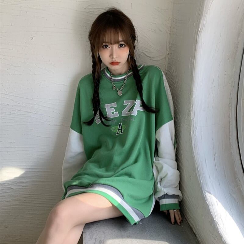 セーター ロングコート スプリング薄手ルーズシャツ 春物 ブラックストロベリース94574676569