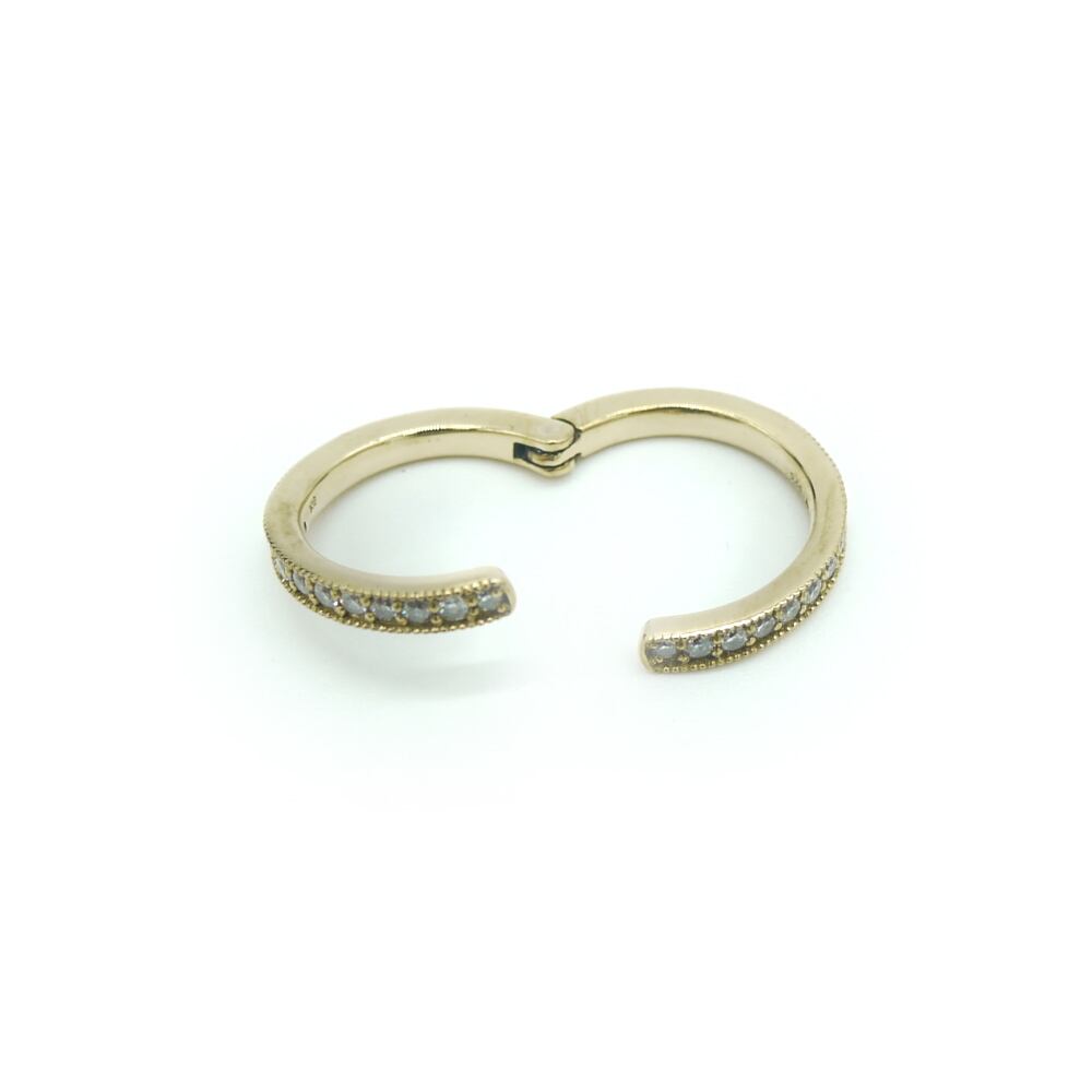 K18 ダイヤモンド デザインリング 18金 指輪 開閉式フリーサイズ