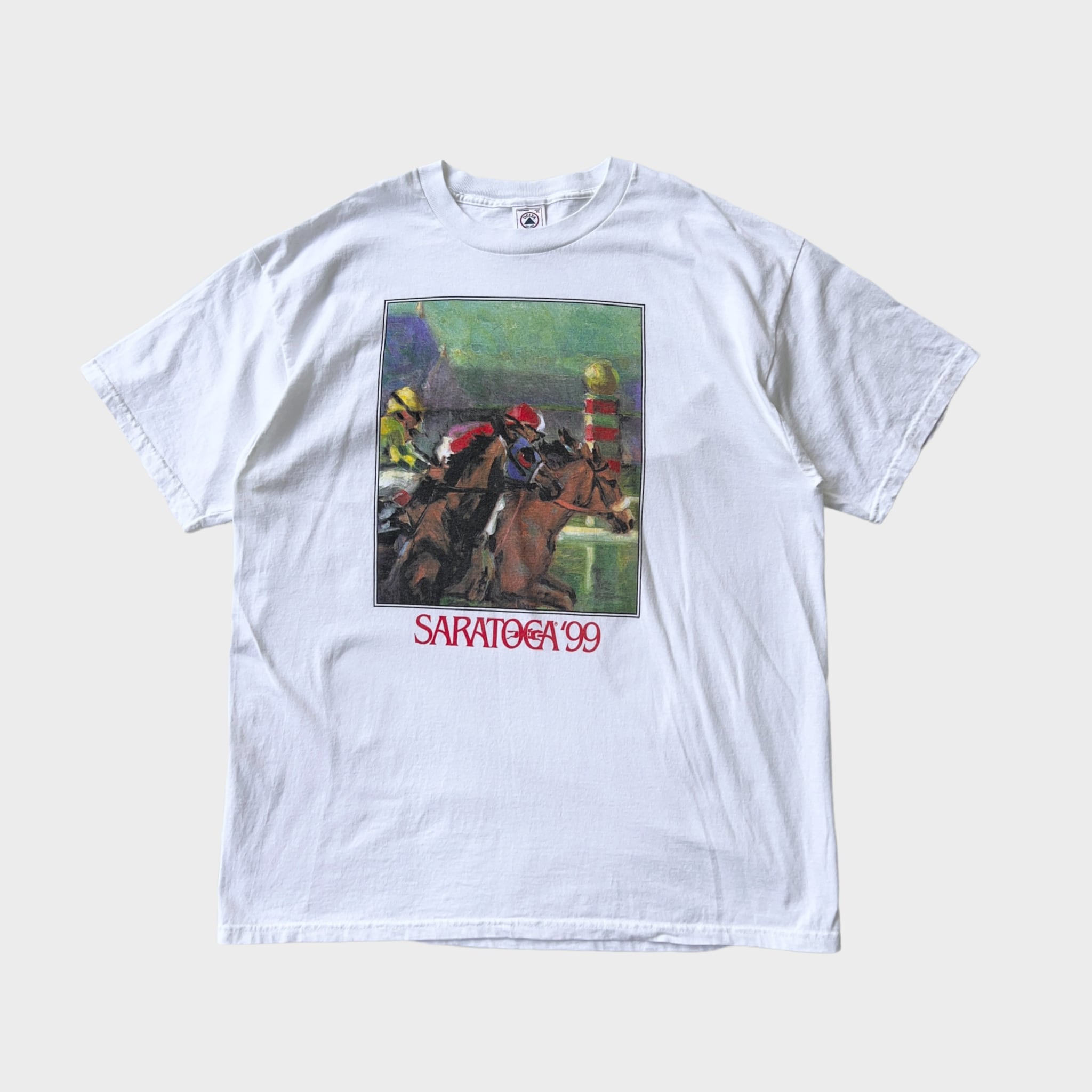 90's SARATOGA'99 競馬Tシャツ SIZE XL【0701A34】【ネコポス発送可