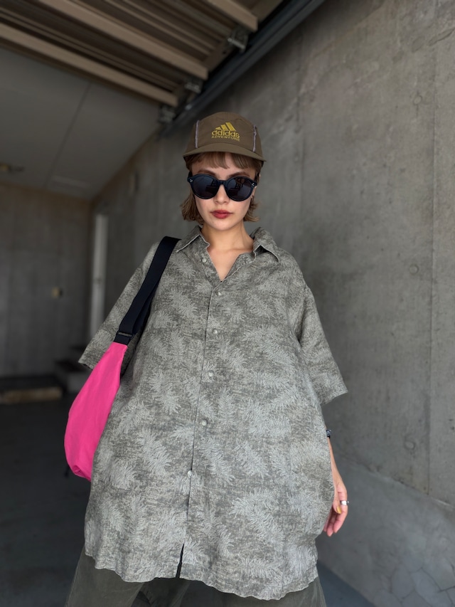 （SH1401）Eddie Bauer leaves pattern linen shirt