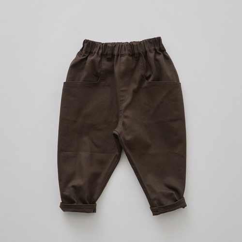 《eLfinFolk 2025AW》Cotton Heavy Twill Sarrouel Pants / chocolate / 140cm
