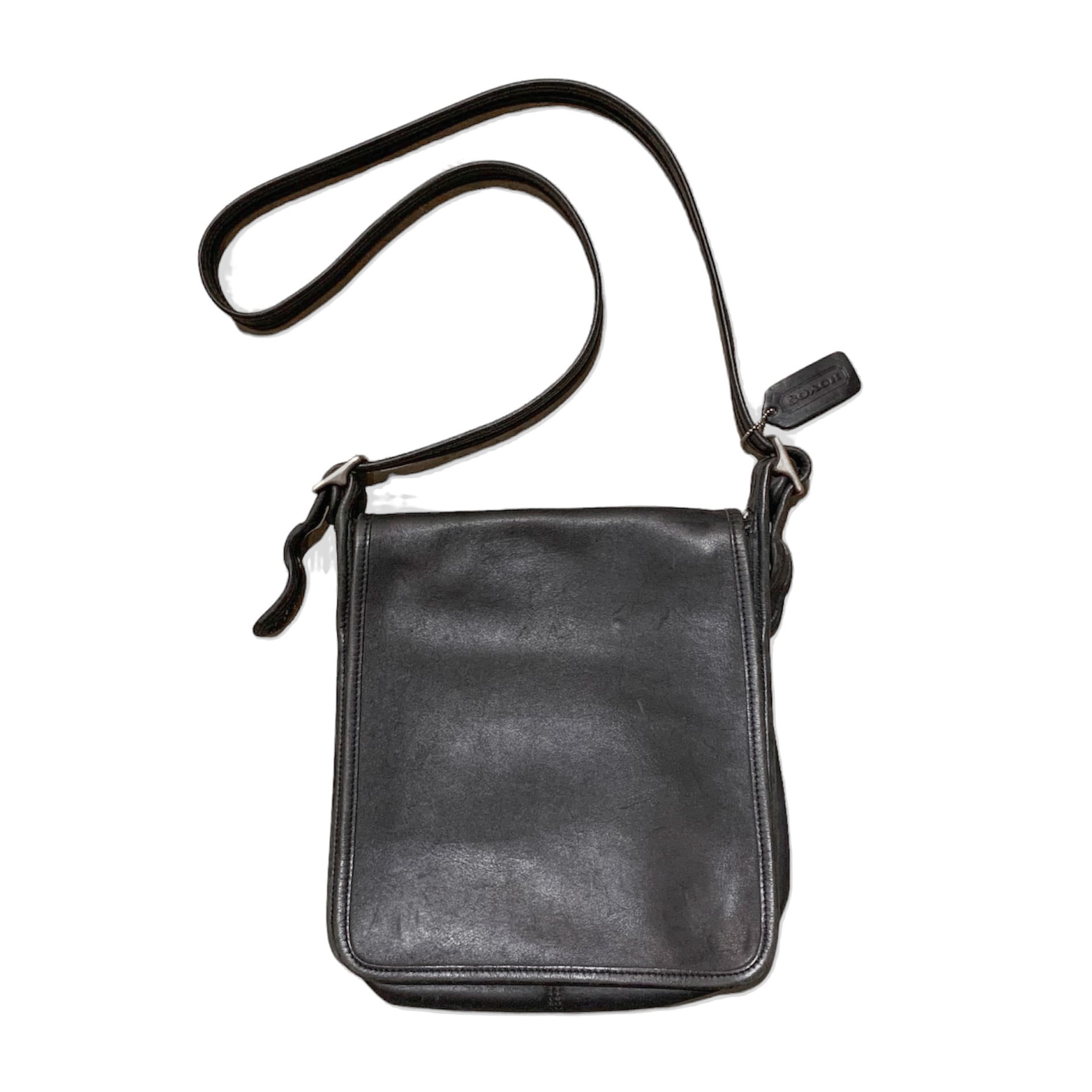 Old Coach Leather Shoulder Bag Black / オールドコーチ ショルダー ...