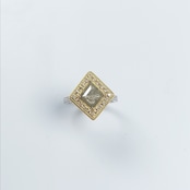 K18 PT Salt &Pepper Diamond Broun Diamond Ring