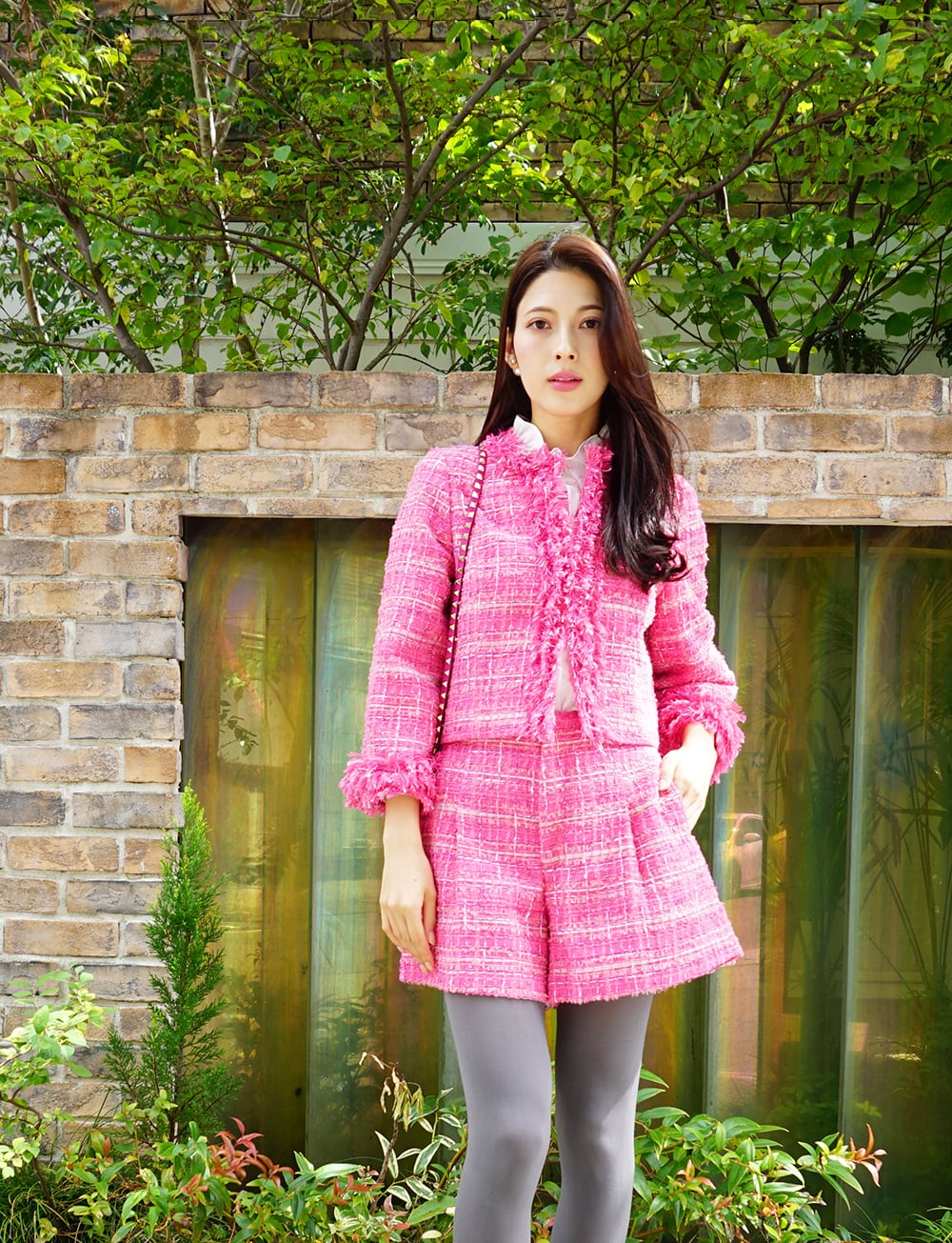 ツイードショートパンツ pink | amin pur