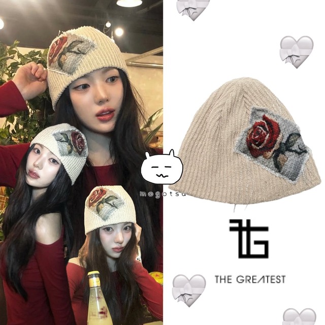 ★KiiiKiii スイ 着用！！【THE GREATEST】Rose Patch Beanie