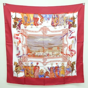 美品 HERMES エルメス カレ90 TURQVERIES EN L’HONNEUR DE MHT 1748 ムッシュ・ド・Tのためのトルコ行進曲 スカーフ 21-3587