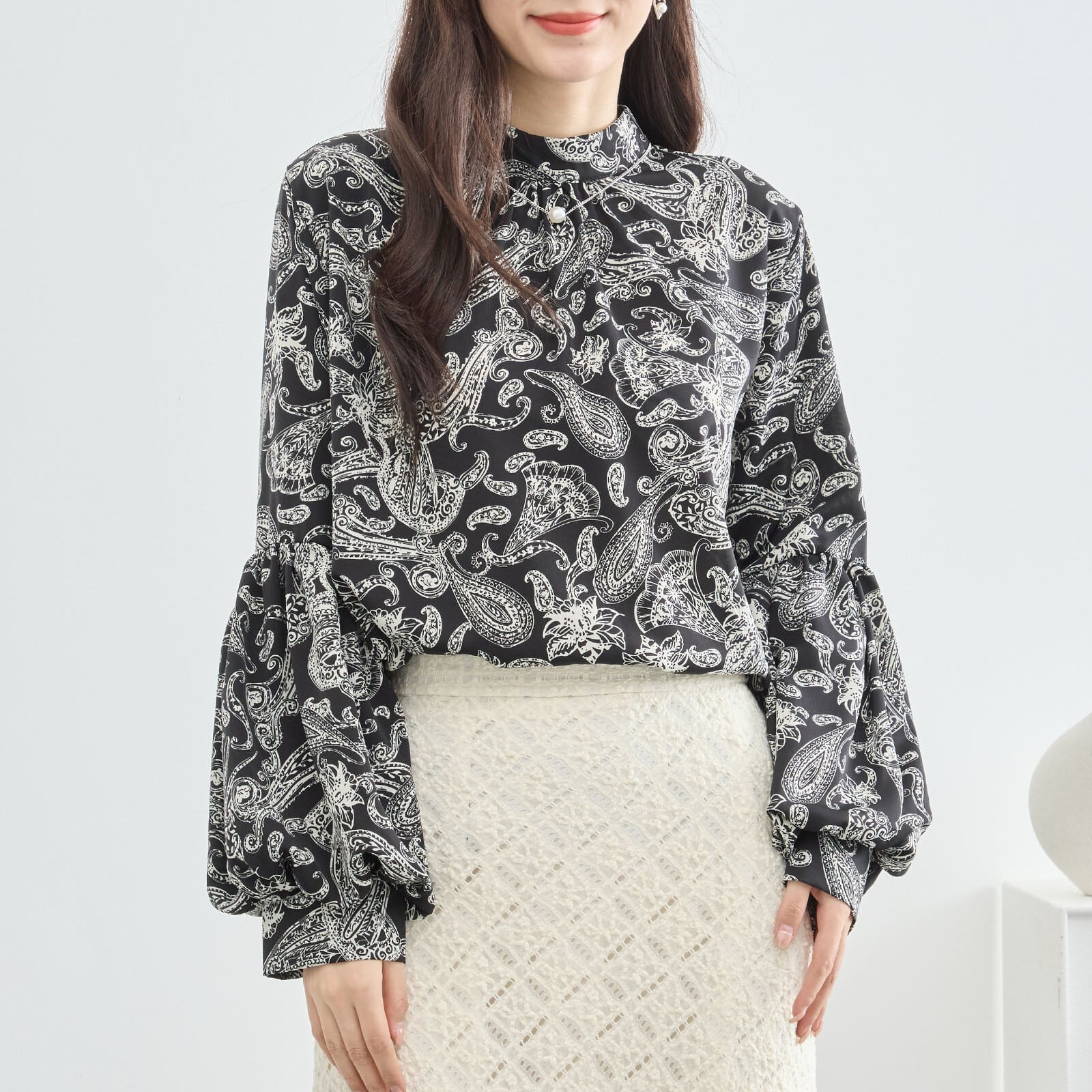 大人可愛いペイズリー柄ブラウス | 日本橋こまち堂