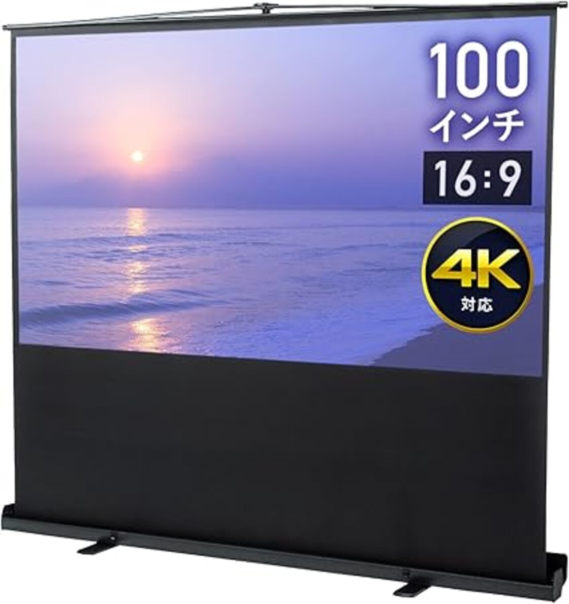 イーサプライ プロジェクタースクリーン 100インチ ワイド 16:9 自立式 