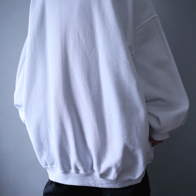 "小鳥" good printed XXXL super over silhouette white sweatshirt