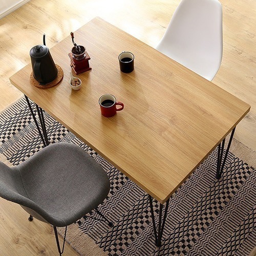 インテリア ヴィンテージテーブル スチール脚 オシャレ コンパクト 110cm幅 木目 カフェ