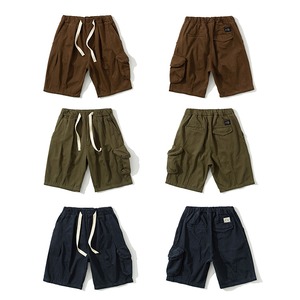 ★CASUAL DRAWSTRING POCKET FIVE-POINT PANTS　　　A0590