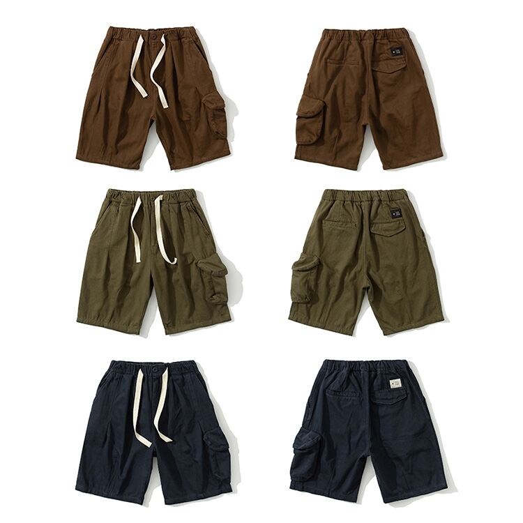 ★CASUAL DRAWSTRING POCKET FIVE-POINT PANTS　　　A0590