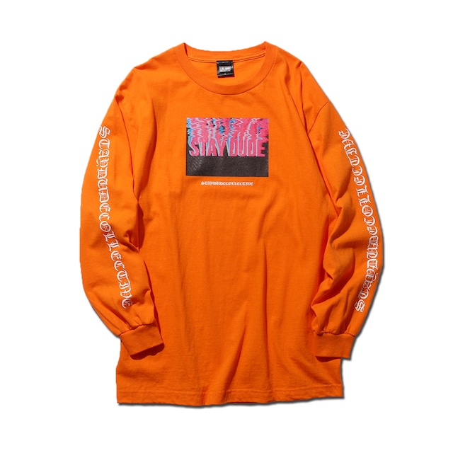 【STAY DUDE COLLECTIVE】Melting Logo LS Tee (ORANGE)