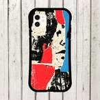 受注生産 iPhoneケース 赤青黒の紙片アートコラージュ｜ZINEコラージュ ZINE058A