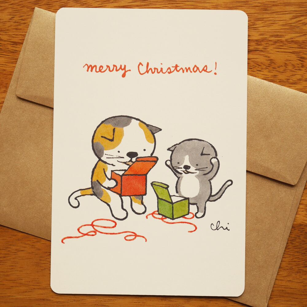 グリーティングカード クリスマス プレゼント 封筒付き Gtc C16 Necoya