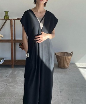 ノースリーブワイドレッグジャンプスーツ【p-20025】