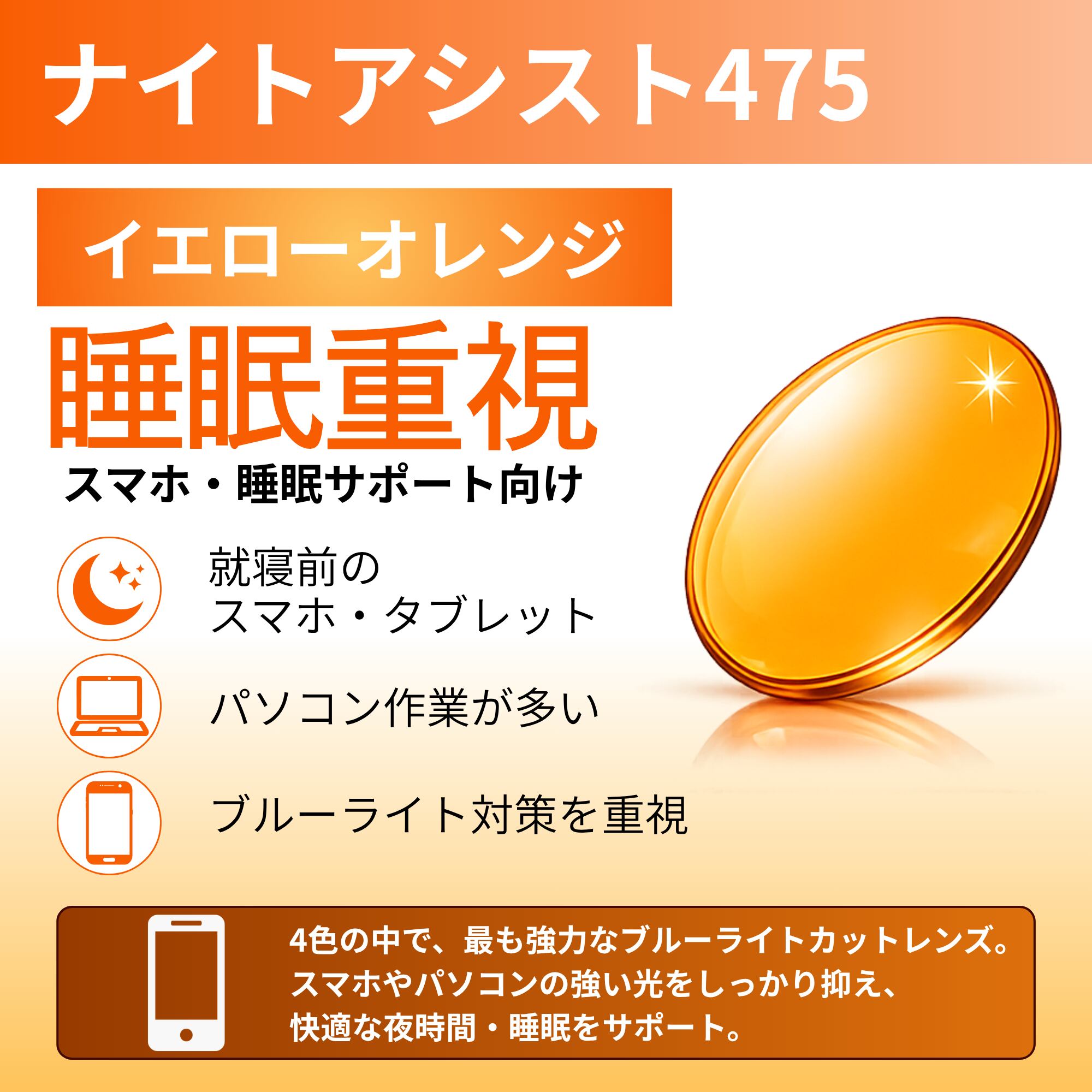 【オプションレンズ】ナイトアシスト475 イエローオレンジ